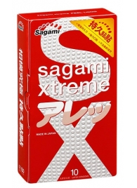 Утолщенные презервативы Sagami Xtreme Feel Long с точками - 10 шт. - Sagami - купить с доставкой в Южно-Сахалинске