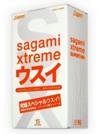 Ультратонкие презервативы Sagami Xtreme SUPERTHIN - 15 шт. - Sagami - купить с доставкой в Южно-Сахалинске