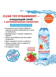Очищающий спрей для игрушек CLEAR TOY Strawberry - 100 мл. - Биоритм - купить с доставкой в Южно-Сахалинске