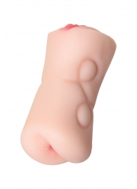 Телесный двусторонний мастурбатор Rich Fruit - вагина и анус - ToyFa - в Южно-Сахалинске купить с доставкой