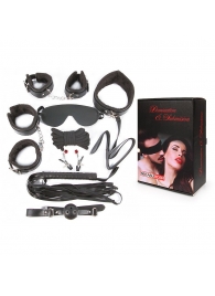 Большой игровой набор БДСМ: наручники, оковы, маска, кляп, плеть, ошейник с поводком, верёвка, зажимы для сосков - Notabu - купить с доставкой в Южно-Сахалинске