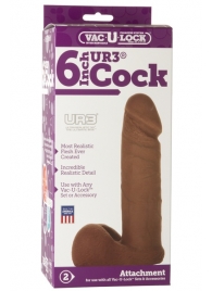 Насадка-мулат для трусиков Vac-U-Lock 6  ULTRASKYN Cock - 17,3 см. - Doc Johnson - купить с доставкой в Южно-Сахалинске