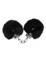 Черные меховые наручники Love с ключиками - Baile - купить с доставкой в Южно-Сахалинске