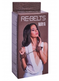 Коричневые кожаные наручники Maya - Rebelts - купить с доставкой в Южно-Сахалинске