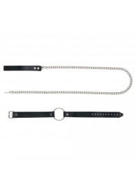 Черный поводок и чокер с кольцом Rada - Rebelts - купить с доставкой в Южно-Сахалинске