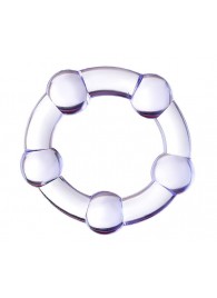 Фиолетовое эрекционное кольцо на пенис с бусинами - Штучки-дрючки - в Южно-Сахалинске купить с доставкой