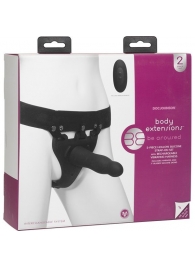 Черный полый вибрострапон Body Extensions BE Aroused - 17,78 см. - Doc Johnson - купить с доставкой в Южно-Сахалинске