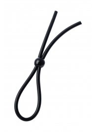 Черное лассо на пенис с одной бусиной - A-toys - в Южно-Сахалинске купить с доставкой