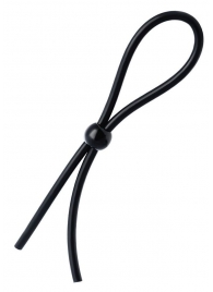 Черное лассо на пенис с одной бусиной - A-toys - в Южно-Сахалинске купить с доставкой