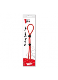Красное лассо на пенис с двумя бусинами STRETCHY LASSO CAGE - Dream Toys - в Южно-Сахалинске купить с доставкой