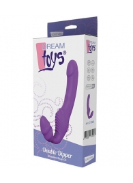 Фиолетовый безремневой вибрострапон DOUBLE DIPPER - Dream Toys - купить с доставкой в Южно-Сахалинске