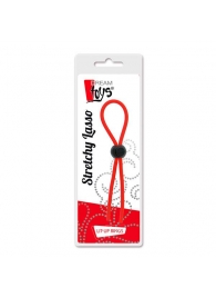 Красное эрекционное лассо с одной бусиной-утяжкой STRETCHY THIN LASSO - Dream Toys - в Южно-Сахалинске купить с доставкой