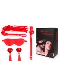 Пикантный набор БДСМ из 4 предметов в красном цвете - Notabu - купить с доставкой в Южно-Сахалинске