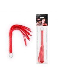 Красная плеть с рукоятью в оплетке - 28 см. - Notabu - купить с доставкой в Южно-Сахалинске