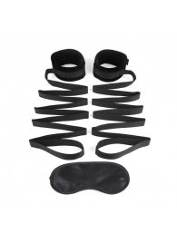 Чёрные манжеты для фиксации на кровати Bondage Bed Strap - Lux Fetish - купить с доставкой в Южно-Сахалинске