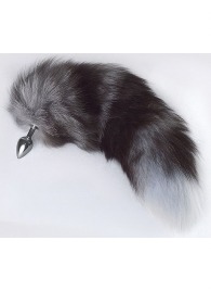 Серебристая анальная пробка с пушистым хвостом - Sitabella - купить с доставкой в Южно-Сахалинске