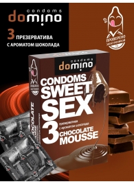 Презервативы для орального секса DOMINO Sweet Sex с ароматом шоколадного мусса - 3 шт. - Domino - купить с доставкой в Южно-Сахалинске