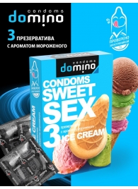 Презервативы для орального секса DOMINO Sweet Sex с ароматом мороженого - 3 шт. - Domino - купить с доставкой в Южно-Сахалинске