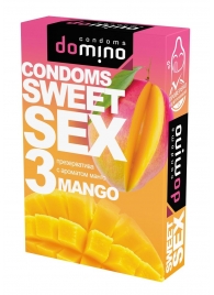 Презервативы для орального секса DOMINO Sweet Sex с ароматом манго - 3 шт. - Domino - купить с доставкой в Южно-Сахалинске