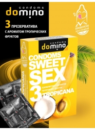 Презервативы для орального секса DOMINO Sweet Sex с ароматом тропических фруктов - 3 шт. - Domino - купить с доставкой в Южно-Сахалинске