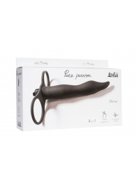 Черная вибронасадка для двойного проникновения Flirtini - 15,9 см. - Lola Games - купить с доставкой в Южно-Сахалинске