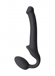Черный безремневой страпон Silicone Bendable Strap-On S - Strap-on-me - купить с доставкой в Южно-Сахалинске