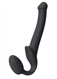 Черный безремневой страпон Silicone Bendable Strap-On S - Strap-on-me - купить с доставкой в Южно-Сахалинске