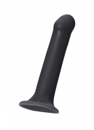 Черный фаллос на присоске Silicone Bendable Dildo L - 19 см. - Strap-on-me - купить с доставкой в Южно-Сахалинске