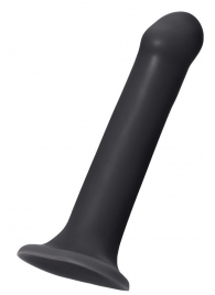 Черный фаллос на присоске Silicone Bendable Dildo L - 19 см. - Strap-on-me - купить с доставкой в Южно-Сахалинске