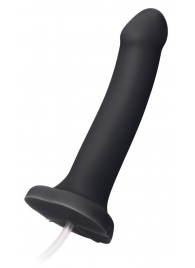 Черный фаллос с имитацией эякуляции Silicon Cum Dildo L - 19,6 см. - Strap-on-me - купить с доставкой в Южно-Сахалинске