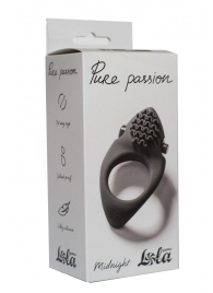 Черное эрекционное виброкольцо Pure Passion Midnight - Lola Games - в Южно-Сахалинске купить с доставкой