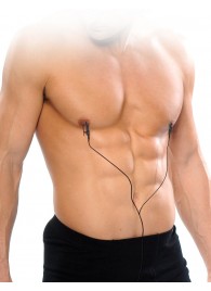 Черные электрические зажимы для сосков Shock Therapy Nipple Clamps - Pipedream - купить с доставкой в Южно-Сахалинске