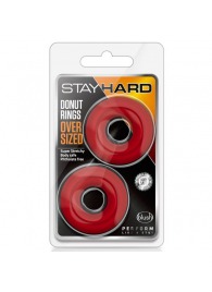 Набор из 2 красных эрекционных колец DONUT RINGS OVERSIZED - Blush Novelties - в Южно-Сахалинске купить с доставкой