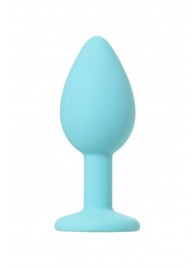 Мятная анальная пробка с прозрачным кристаллом Brilliant - 7 см. - ToyFa - купить с доставкой в Южно-Сахалинске