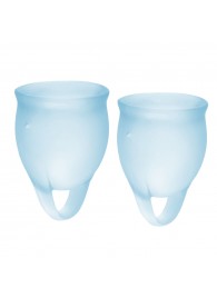 Набор голубых менструальных чаш Feel confident Menstrual Cup - Satisfyer - купить с доставкой в Южно-Сахалинске