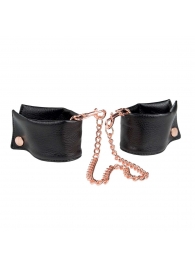 Черные мягкие наручники Entice French Cuffs с цепью - California Exotic Novelties - купить с доставкой в Южно-Сахалинске