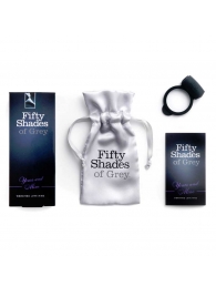 Темно-серое эрекционное кольцо Vibrating Love Ring с вибрацией - Fifty Shades of Grey - в Южно-Сахалинске купить с доставкой