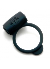Темно-серое эрекционное кольцо Vibrating Love Ring с вибрацией - Fifty Shades of Grey - в Южно-Сахалинске купить с доставкой