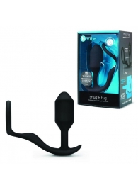 Черное эрекционное кольцо с анальным плагом Snug   Tug - b-Vibe - в Южно-Сахалинске купить с доставкой