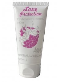 Лубрикант на водной основе с ароматом малины Love Protection Raspberry - 50 мл. - Lola Games - купить с доставкой в Южно-Сахалинске