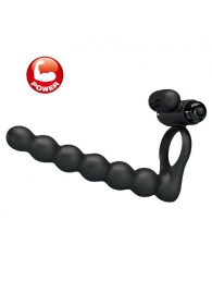 Черная насадка для двойной стимуляции Hercules Penis Sheath III - 15,3 см. - Baile - купить с доставкой в Южно-Сахалинске