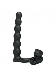 Черная насадка для двойной стимуляции Hercules Penis Sheath III - 15,3 см. - Baile - купить с доставкой в Южно-Сахалинске