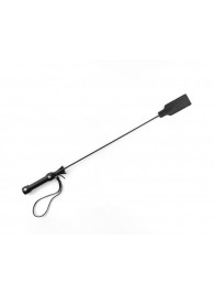 Черный кожаный стек с ручкой Ladys Arsenal - БДСМ Арсенал - купить с доставкой в Южно-Сахалинске