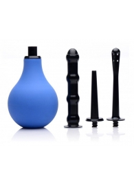 Анальный душ с 3 насадками Premium One-way Valve Anal Douche Set - XR Brands - купить с доставкой в Южно-Сахалинске