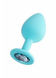 Мятная анальная втулка Brilliant с прозрачным кристаллом - 8 см. - ToyFa - купить с доставкой в Южно-Сахалинске