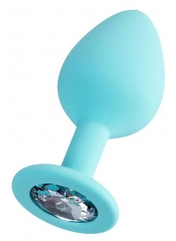 Мятная анальная втулка Brilliant с прозрачным кристаллом - 8 см. - ToyFa - купить с доставкой в Южно-Сахалинске