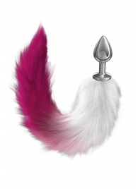 Серебристая анальная пробка с розовым хвостом Galaxy - Lola Games - купить с доставкой в Южно-Сахалинске