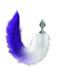 Серебристая анальная пробка с фиолетовым хвостом Galaxy - Lola Games - купить с доставкой в Южно-Сахалинске