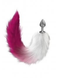 Серебристая анальная пробка с розовым хвостом Starlit - Lola Games - купить с доставкой в Южно-Сахалинске