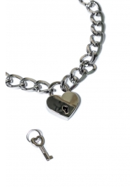 Серебристый ошейник Embrace с ключиком - Lola Games - купить с доставкой в Южно-Сахалинске